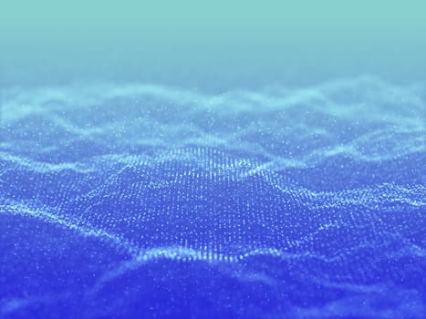 3D render of an abstract background with a cyber particles design