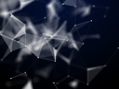 3D render of an abstract background with a low poly plexus design