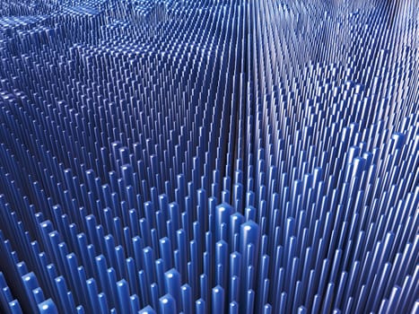 3D render of an abstract background of extruding blocks