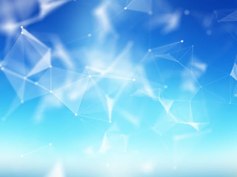 3D render of an abstract background with a low poly plexus design