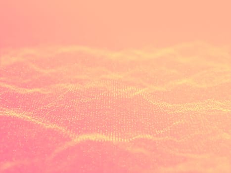 3D render of an abstract background with a pastel coloured cyber particles design