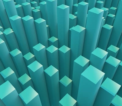 3D render of an abstract background with extruding cubes