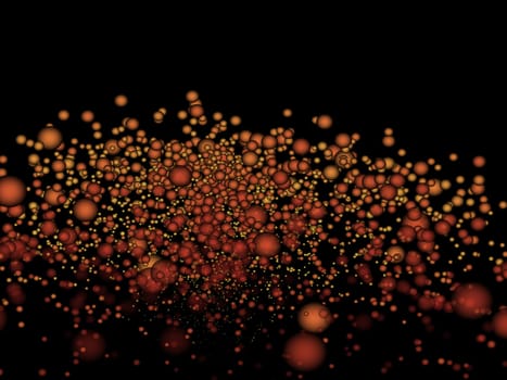 3D render of an abstract background with bubble like particles