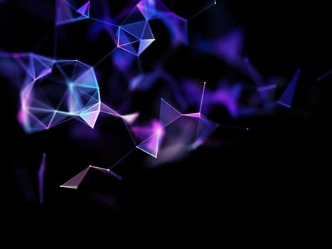 3D render of an abstract background with connecting lines and dots, modern communications