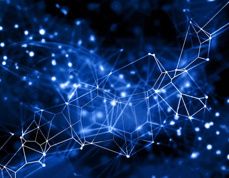 3D render of an abstract background with connecting lines and dots