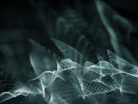 3D render of an abstract background with cyber particles