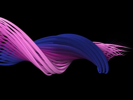 3D render of an abstract background with twisted strands design