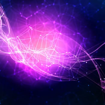 3D render of an abstract background with network connections effect