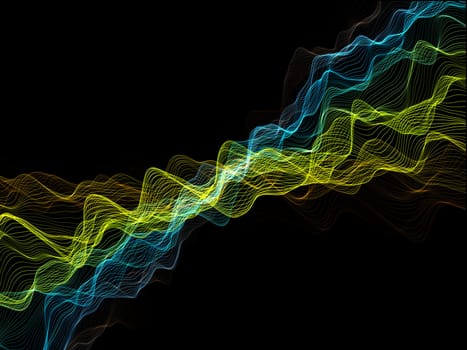 3D render of an abstract background with motion sound wave design