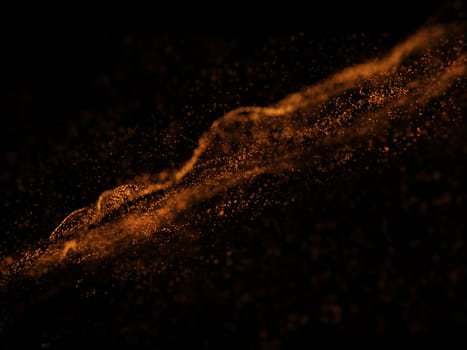 3D render of an abstract communications background with cyber particles