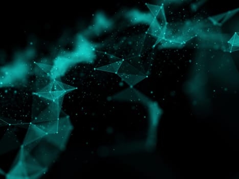 3D render of an abstract connections background. Networking, connecting lines and dots