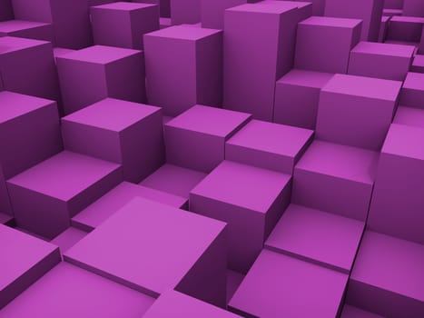 3D render of an abstract cubes background