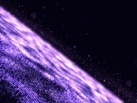 3D render of an abstract cyber particle background. Network connections, futuristic scientific design