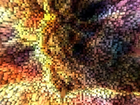3D render of an abstract background with wall of cubes