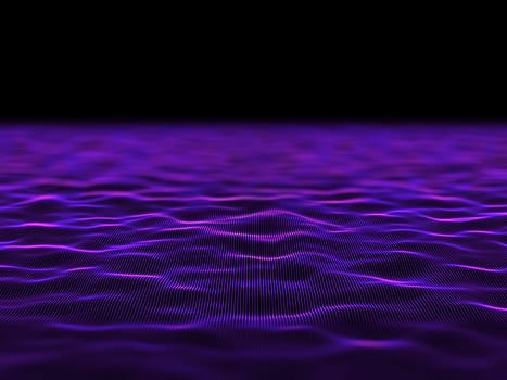 3D render of an abstract digital background with flowing cyber dots