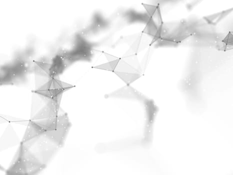 3D render of an abstract connections background. Networking, connecting lines and dots