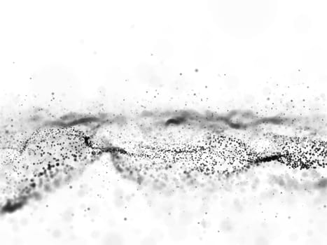 3D render of an abstract flowing particle background
