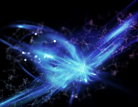 3D render of an abstract fractal background with plexus effect