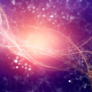 3D render of an abstract flow background with plexus design