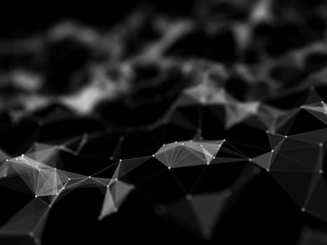 3D render of an abstract low poly plexus design background