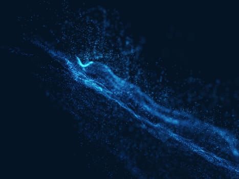 3D render of an abstract modern background with floating particles