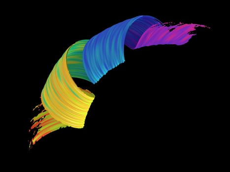 3D render of an abstract paint stroke