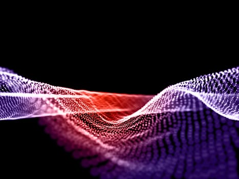 3D render of an abstract particle flow background