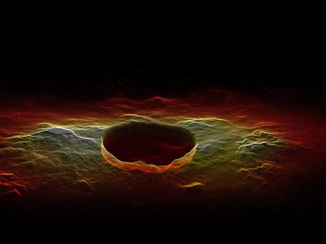 3D render of an abstract particle landscape background