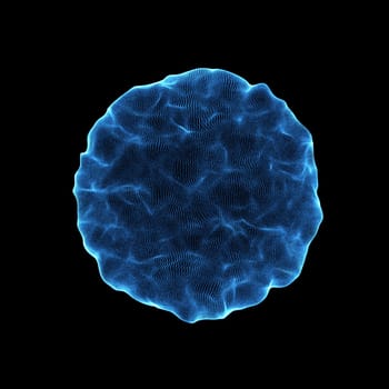 3D render of an abstract sphere of dots