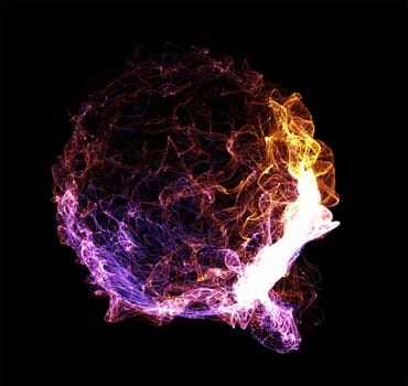 3D render of an abstract particle ball design