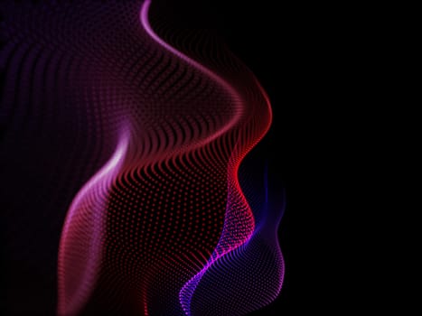 3D render of an abstract technology background with flowing particles design