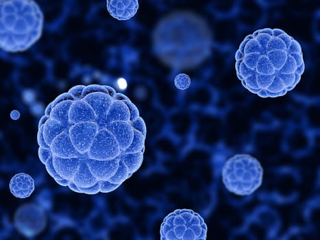 3D render of medical background with virus cells