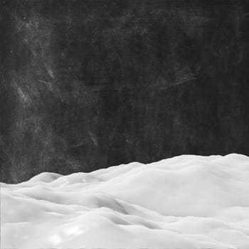 3D render of snow on a grunge texture background