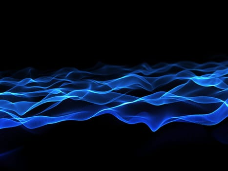 3D render of waves of flowing dots