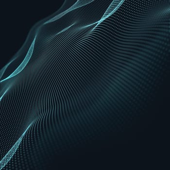 3d render of an abstract blue geometrical Background. Connection structure. Science background. Futuristic Technology