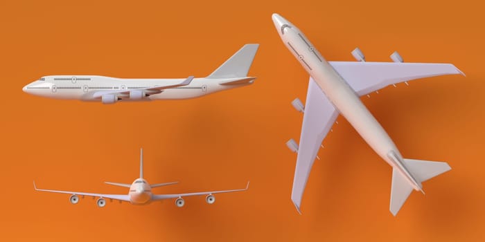 3d render of Airplane isolated on blank background