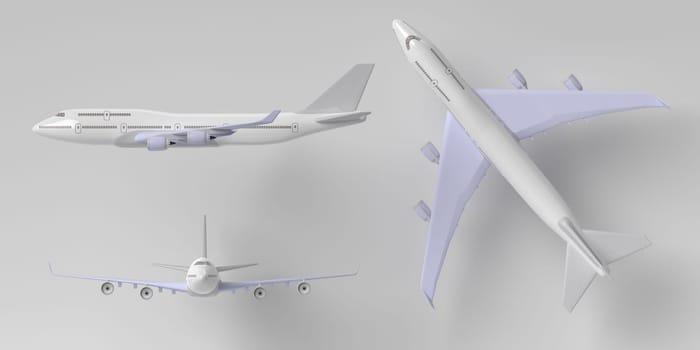 3d render of Airplane isolated on blank background