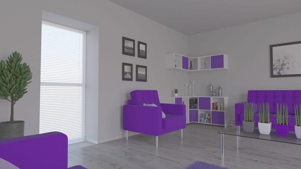 3D render of a Living Room Interior