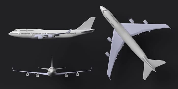 3d render of Airplane isolated on blank background