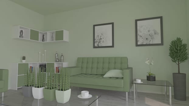 3D render of a Living Room Interior