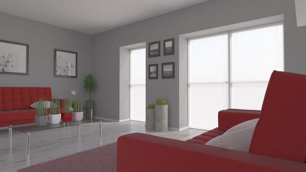 3D render of a Living Room Interior
