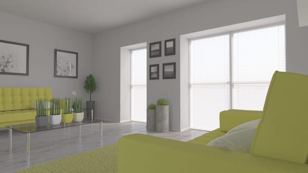 3D render of a Living Room Interior