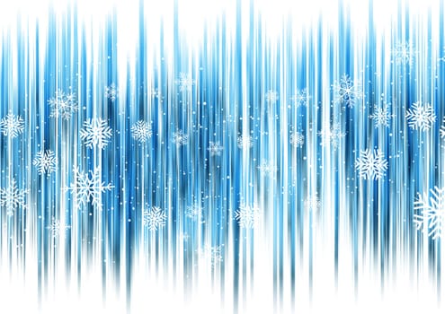 Abstract Christmas background with glowing lines and snowflakes