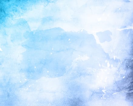 Abstract background with a detailed blue painted watercolour texture