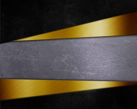 Abstract background with different metallic textures