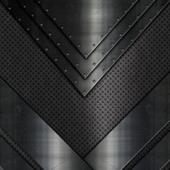Abstract background with different metallic textures