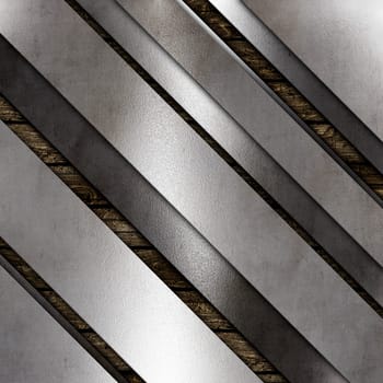Abstract metallic texture background on an old wooden background