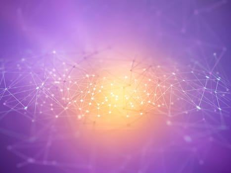 Modern technology background of connecting lines and dots