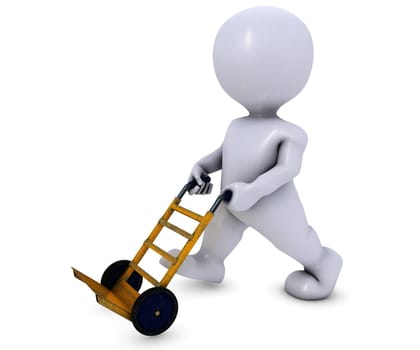 3D Render of Morph Man Builder with shipping cart