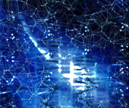 Abstract techno background with connecting dots